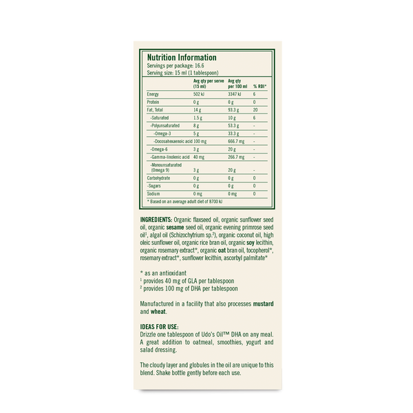 Udo's Oil Omega 3·6·9 Blend DHA